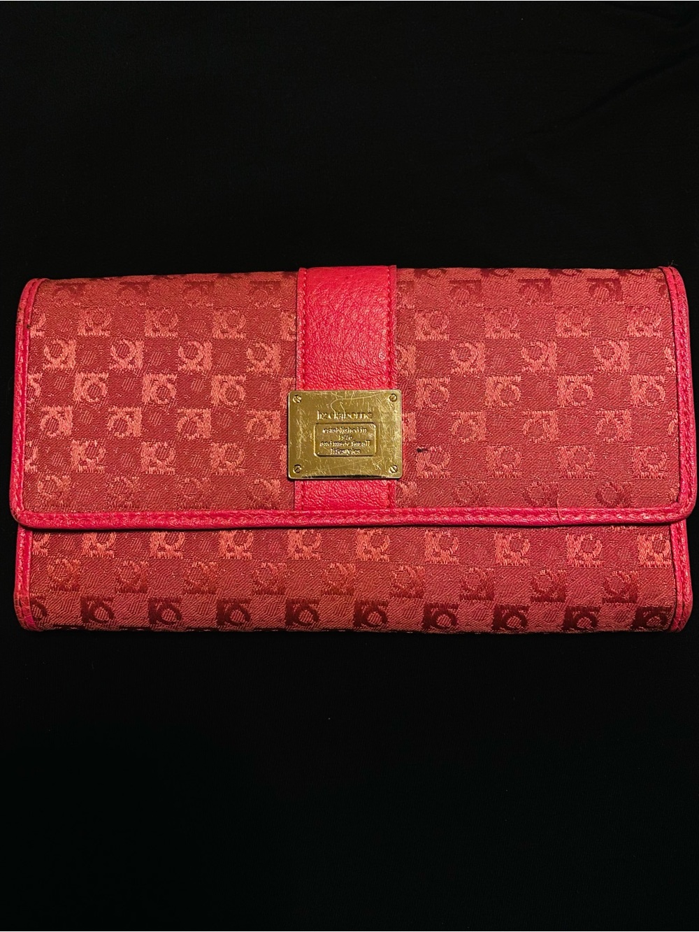 Liz Claiborne Pink Patterned Fabric Wallet